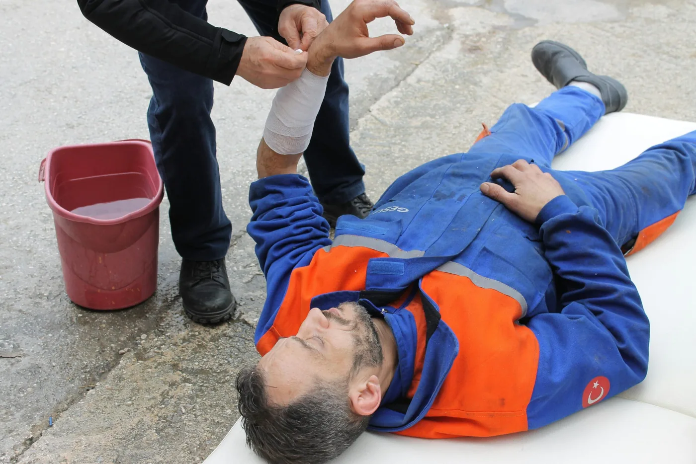 An injured worker having an arm injury treated